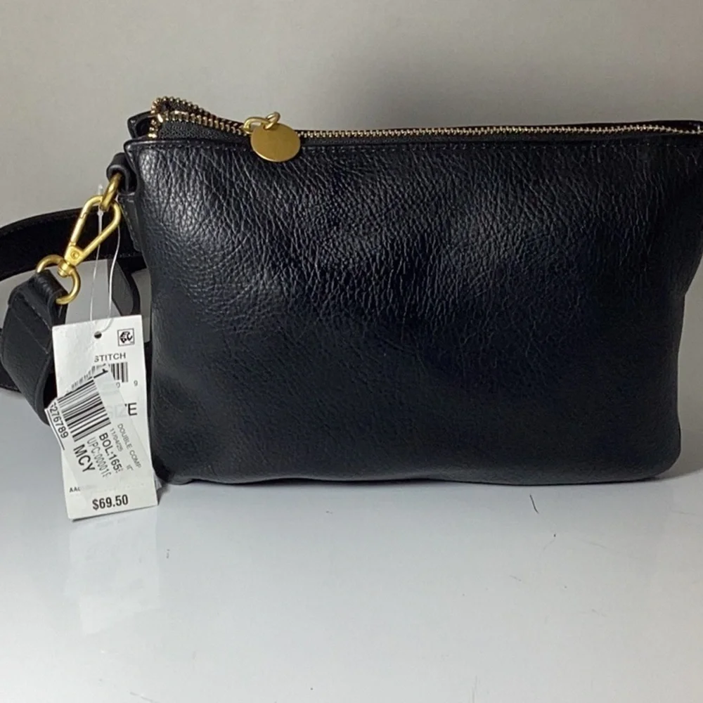 Style&Co.Double Compartment Crossbody bag in PVC leather with gold-tone hardware